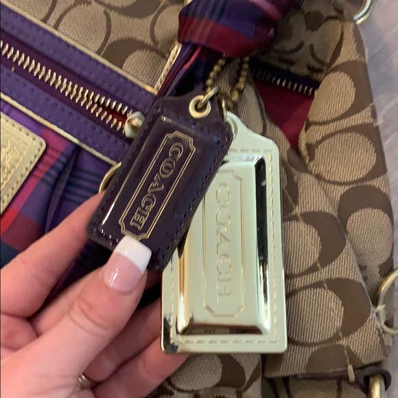 Limited Edition! Gold & Purple Poppy Coach bag! - Picture 3 of 8